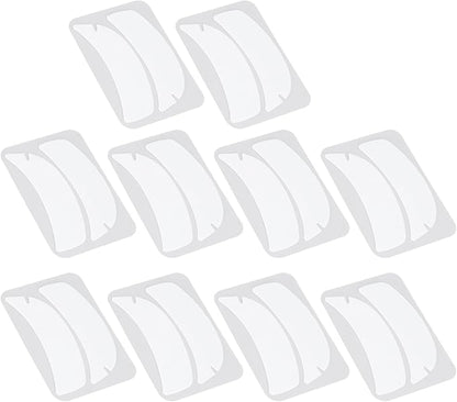 10 Pairs Reusable Silicone Under Eye Gel Pads for Eyelash Extensions, Flexible Notch Design Eyelash Extension Patches for Salons Individuals Schools (White)