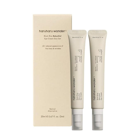 HARUHARU wonder Black Rice Bakuchiol Eye Cream 0.67 fl.oz (Pack of 2) | Wrinkle Care, Natural Retinol Alternative | Cruelty Free
