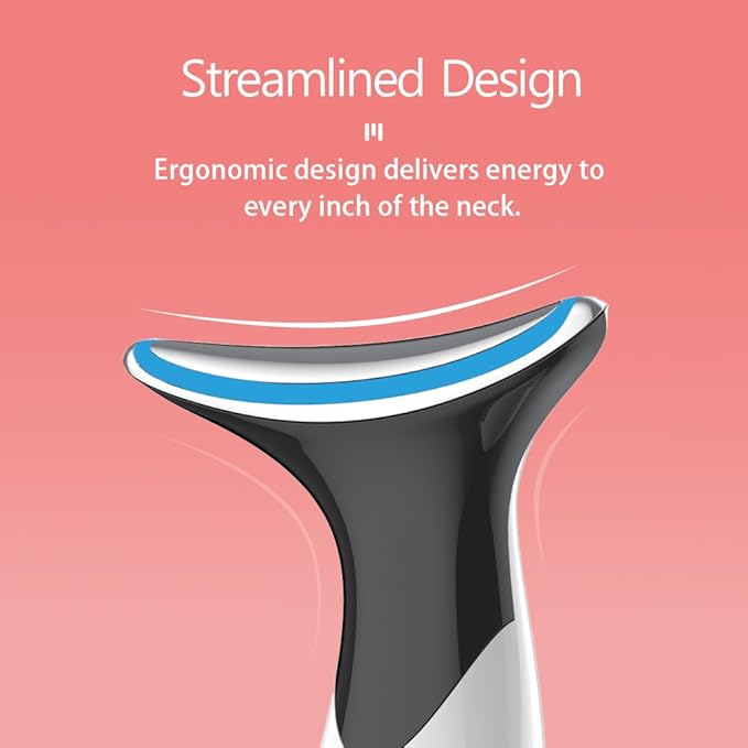 JINGYAN Neck Face Massager,3 Colour Modes and Vibration Skin Care Beauty Device,Face, Eye, Neck Skin Care Tools