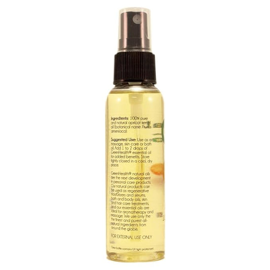 2 fl oz Apricot Kernel Oil - 100% All Natural - Premium Quality Cold Pressed Carrier Apricot Oil for Aromatherapy, Massage and Moisturizing Skin