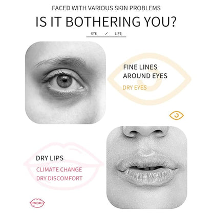 15 Pairs Eye Mask and 15 Pcs Lip Mask, Under Eye Patches and Lip Pads, Anti Aging Eye and Lip Mask, Collagen Crystal Mask Set.