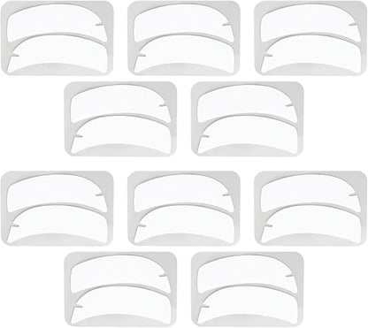 10 Pairs Reusable Silicone Under Eye Gel Pads for Eyelash Extensions, Flexible Notch Design Eyelash Extension Patches for Salons Individuals Schools (White)