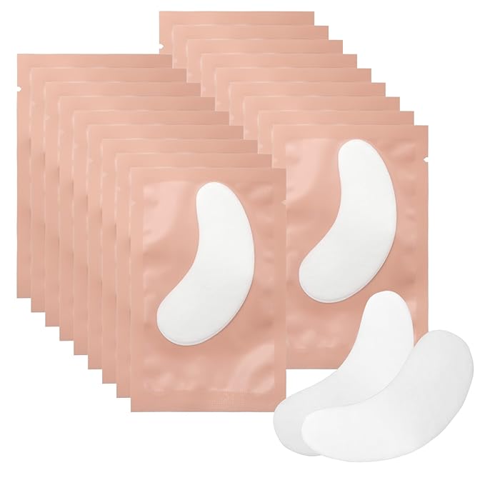100 Pairs Hydrogel Under Eye Gel Patches Lint Free Eye Lash Pads Eyelash Extension Tool Mask Eyepads (#2-Pink)