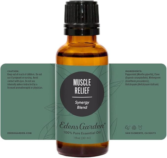 Edens Garden Muscle Relief Essential Oil Blend 100% Pure & Natural Best Recipe Therapeutic Aromatherapy Essential Oil Blends 118 ml (4 oz)