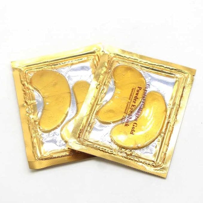 24K Gold Eye Patches Collagen Anti-Wrinkle Anti-Aging Beauty & Personal Care Dark Circles & Puffiness Brightener Rejuvenating Christmas Gift for Women Christmas Gift for Mom Skin Care Facial Travel