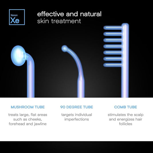 OxyGlow 2 Cordless High Frequency Facial Machine, ProFacialWand Clinical Skin Therapy Wand - Xenon Gas