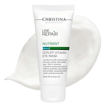 '-CHRISTINA- Line Repair Depuff Vitamin Eye Facial Mask with Hyaluronic Acid | Combats Puffiness and Wrinkles | Nourishing Face Masks Skincare | For Dry, Normal, Sensitive Skin 60ml / 2 fl.oz