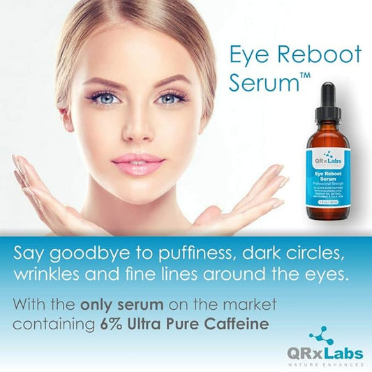 Eye Reboot Serum with 6% Caffeine, Hyaluronic Acid, Retinol & Niacinamide – Hydrating Formula For Delicate Eye Area – Helps Visibly Reduce Puffiness, Fine Lines & Dark Circles – Improves Skin Texture