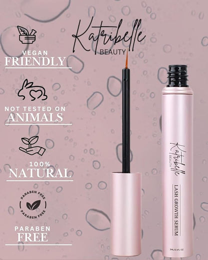 Eyelash Growth Serum: Eyelash Serum To Grow Lashes - Boost Growth Regrowth For Longer, Thicker, Fuller-Looking Lashes - 100% Vegan Formula With Biotin & Peptides 3ML