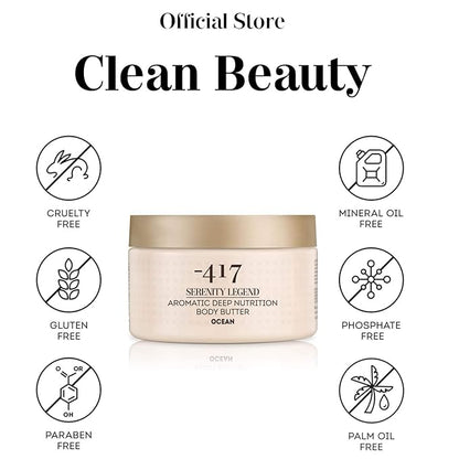 '-417 Dead Sea Cosmetics Ocean Deep Nutrition Body Butter For Dry Skin - Nourishes & Protects from UV Radiation - Softening Body Moisturizer - With Shea Butter & Aloe Vera - All Natural 8.4 oz