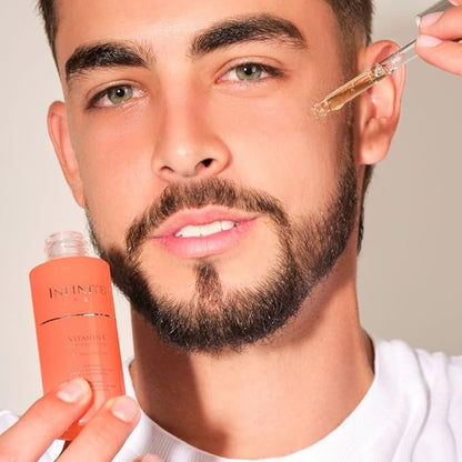 Infinitek Paris Vitamin C Face Serum - Hydrating and Brightening Antioxidant Skincare with Green Tea and Ginseng - Premium Vitamin C Facial Serum with Hyaluronic Acid for Radiant Skin and Anti Aging