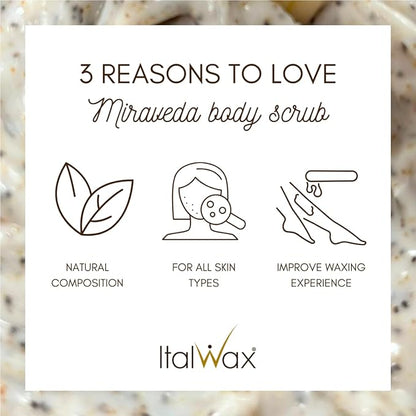 Miraveda by Italwax Almond Scrub 500ml / 16.9fl.oz – With coconut and almond oil – Ideal for hand care