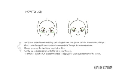 L.SANIC_Eye Serum Roller Peptide Complex, Anti-Wrinkle & Lifting, Firming & Hydrating, Reduces Fine Lines & Puffiness, Cooling Applicator with 3 Metal Balls, 25ml