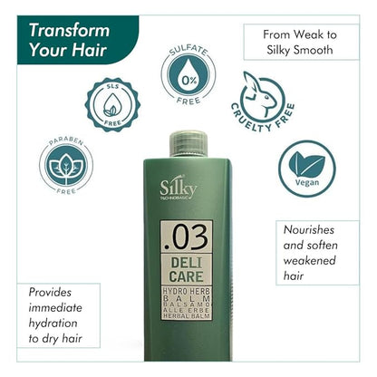 .03 Hydrating Hair Balm with Green Tea Extract - Daily Herbal Hair Treatment for Instant Hydration & Manageable Hair - Hair Mask 1000 ml