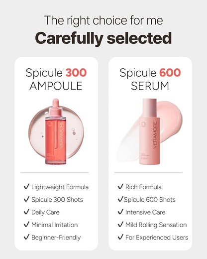 Veramore Skin Refining Spicule 600 Serum – Gently Exfoliates, Nourishing with Probiotics, Collagen & Peptides, Skin-Soothing, Firming, No Irritation, All Skin Types, 1.76 fl oz