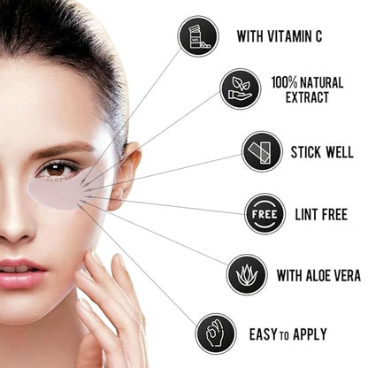 100 Pairs Set Under Eye Pads Disposable Eye Gel Patches for Eyelash Extensions Tool Kit, Pink Film