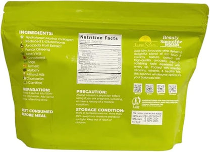 10 Sachets Luxe Beauty by Anna Magkawas Avocado Beauty Smoothie Collagen Drink Mix