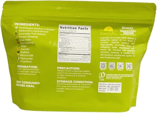 10 Sachets Luxe Beauty by Anna Magkawas Avocado Beauty Smoothie Collagen Drink Mix