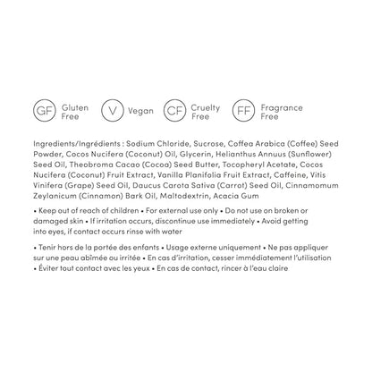 Coffee Scrub - Exfoliating and Hydrating Body Scrub - All Skin Types, Vegan, Cruelty Free, Fragrance Free, 9 OZ