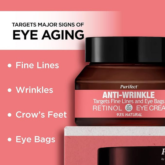 Made in USA Natural Purifect Eye Creams - 30ml (Purifect Anti-Wrinkle Retinol Eye Cream)