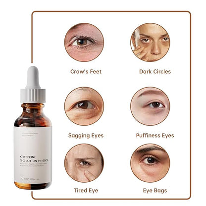 Caffeine Solution 5% + EGCG For Face, 30ML Moisturizing Caffeine Eye Serum For Dark Circles & Puffiness, Under Eye Solution For Fine Lines.
