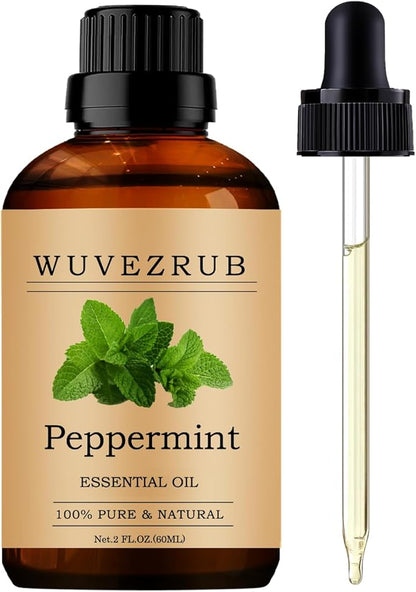 Peppermint Essential Oils 60ML, Pure Peppermint Essential Oil for Aromatherapy Diffuser - 2 Fl Oz