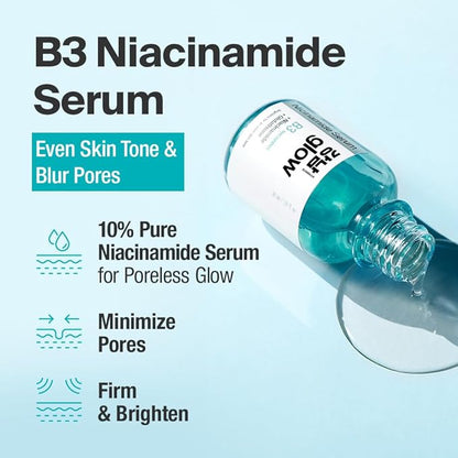 Skin-Smoothing Solution Duo - Multi-Peptide Toner 5.07fl oz & Niacinamide (Vitamin B3) Serum 1.01fl oz I Korean Skincare I Special Gifts for Women