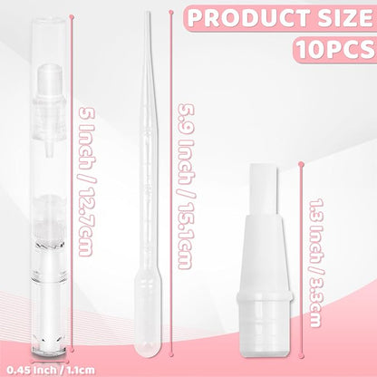 10 Pack 3ml Nail Oil Pen Refillable Transparent Twist Pens, Cuticle Oil Brush for Nails, Empty Nail Oil Pen with Brush Tip, Cuticle Oil Container (10)