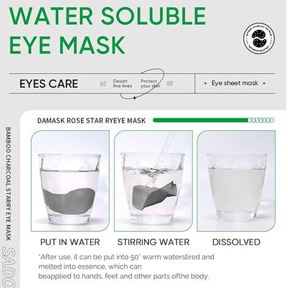 Eye Mask, Under Eye Patches 30 Pairs- Dark Circles, Puffy Eyes Treatments–Reduce Wrinkles and Fine Lines, Hydrating and Anti-Wrinkle Effect Under-Eye Patches with Hyaluronic Acid and Collagen (Bamboo Chartcoal)