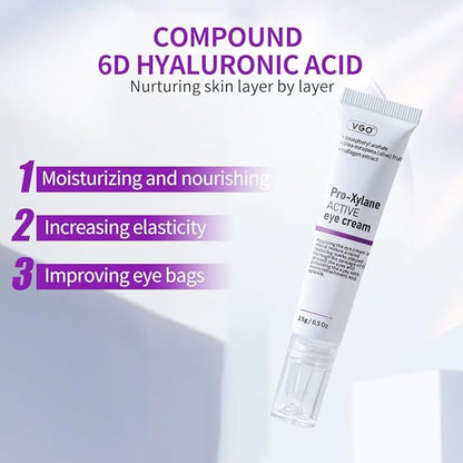 VGO Vitamin C Vitamin E Facial Serum 1.01oz + Eye Repair Cream for Dark Circles & Puffiness 0.5oz