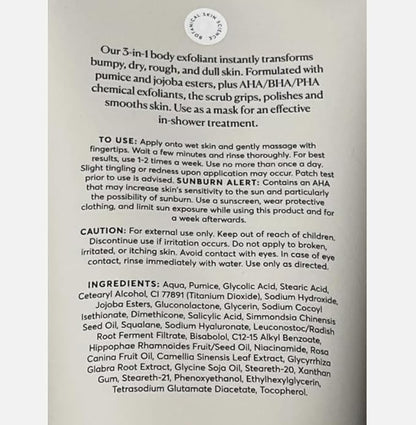 Naturium KP Body Scrub & Mask for Keratosis Pilaris, Bump Eraser Shower Scrub & Exfoliator for Skin, 8 oz