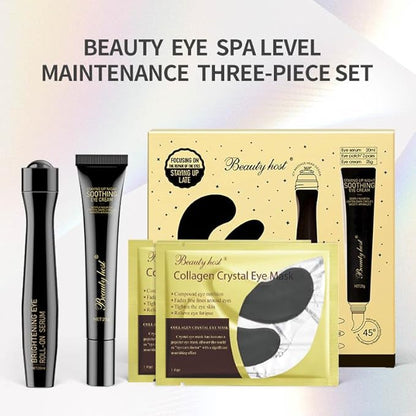 SLT Eye Care Kit - Under Eye Serum for Dark Circles and Puffiness, Soothing Eye Cream and Collagen Eye Mask Patches - Anti-aging, Anti-Puff Under Eye Roller for Dark Circles Under Eye Treatment