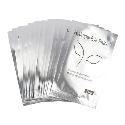 100 Pair V Shape Under Eye Gel Pads Hydrogel Eye Patches For Eyelash Extension, Lint Free Under Hydrogel Eye Mask Pads Lash Extension Supplies(Silver)