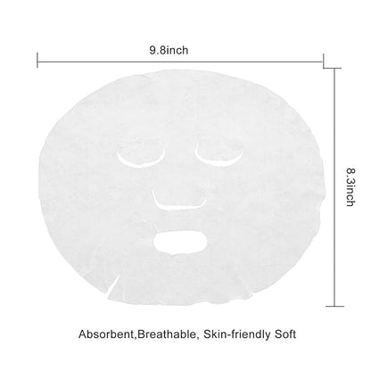 100 Pieces Compressed Disposable Facial Mask Sheet Home DIY Skin Care, Get 1x Mask Bowl For Free