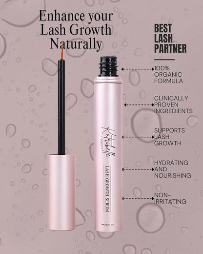Eyelash Growth Serum: Eyelash Serum To Grow Lashes - Boost Growth Regrowth For Longer, Thicker, Fuller-Looking Lashes - 100% Vegan Formula With Biotin & Peptides 3ML