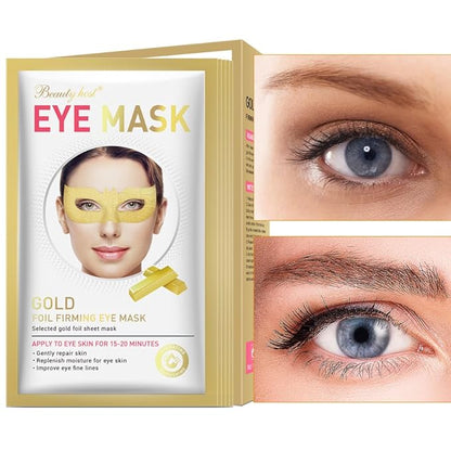 24 K Gold Eye Mask Puffy Eyes and Dark Circles Treatment Relieve Pressure and Reduce Wrinkles, Revitalize and Refresh Your Skin