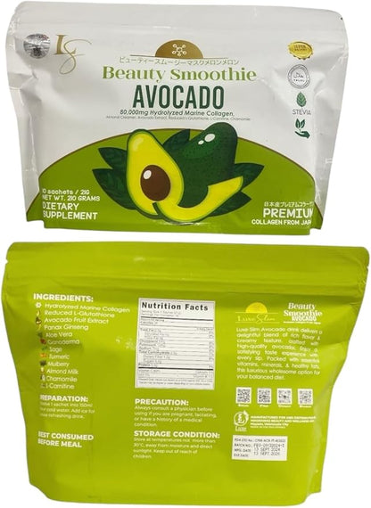 10 Sachets Luxe Beauty by Anna Magkawas Avocado Beauty Smoothie Collagen Drink Mix
