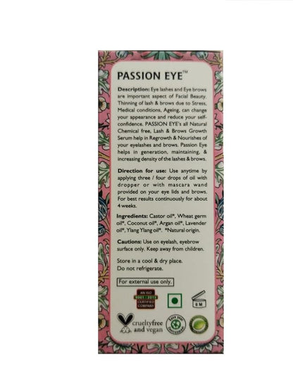Eyelash Growth Serum | Organic Eyebrow Serum, Reduces thinning of lash & brow Infused with Castor Oil | Helps regrowth Naturally lash and brow and darkens lash and brow-10 ml