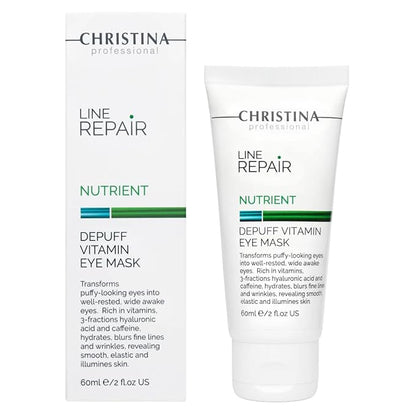 '-CHRISTINA- Line Repair Depuff Vitamin Eye Facial Mask with Hyaluronic Acid | Combats Puffiness and Wrinkles | Nourishing Face Masks Skincare | For Dry, Normal, Sensitive Skin 60ml / 2 fl.oz