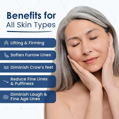 Anti Aging Serum To Reduce Fine Lines Around Eyes, Mouth & Forehead, Smoothing Skin Care For Wrinkles, Lifting & Firming Serums For Skin Care, 0.5 Fl Oz by Biologic Solutions