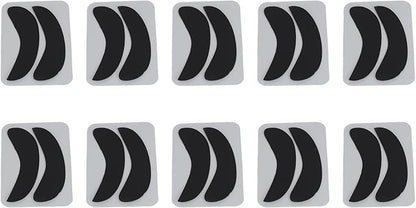 10 Pairs Half Moon Shaped Reusable Under Eye Pads for Eyelash Extension Excellent Silicone Under Eye Pads for Lash Extension with Individually Package (Black)