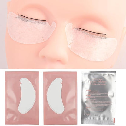 100 Pair V Shape Under Eye Gel Pads Hydrogel Eye Patches For Eyelash Extension, Lint Free Under Hydrogel Eye Mask Pads Lash Extension Supplies(Pink)