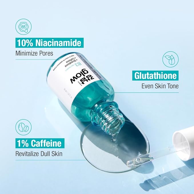 Niacinamide B3 Serum | Korean Pore Minimizer Glutathione Serum for face | Vitamin B3 & Multi Peptide Serum for Face | Glow Serum for Dark Spots | Glass Skin Korean Skincare - 1.01 fl oz (30ml)