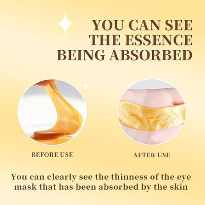 30Pairs Lip Mask & Under Eye Mask, 24K Gold Gel Crystal Collagen Eye Pads, Moisturizing Lip Mask Spa Daily Labial Masks, Under Eye Patches for Dark Circles, Puffiness and Dry Lips, Self Care Items