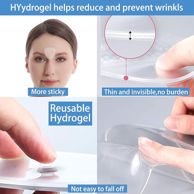 Between the Eyes Wrinkle Patches, Reusable Hydrogel Frown Lines Eleven Lines Facial Patches, Hypoallergenic Silicone Gel Sleep Face Tape, Smooth Fine Lines(frown-18Pcs)