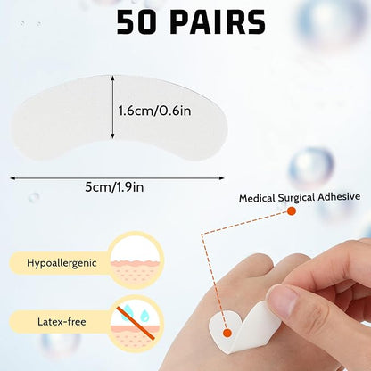 100 Pcs Natural Anti-sensitive Foam Eye Patches Under Eye Pads Eyelash Extensions Supplies Kit Beauty Tools No Tape Needed Well Stick No Lint Microfoam Lash Pads Fit Most Eye Shape