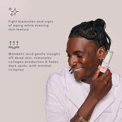 Stratia Soft Touch Dark Spot Corrector with 10% Mandelic Acid Serum for Fine Lines, Skin Texture & Blemishes - Collagen Booster, AHA Exfoliant and Pore Minimizer, 1.3 Fl Oz