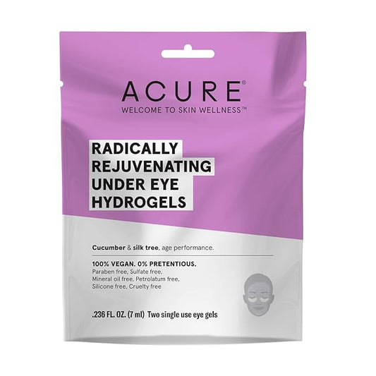 Acure Radically Rejuvenating Under Eye Hydrogel Mask, Provides Anti-Aging Support, & Silk Tree, Purple, Cucumber, 0.236 Fl Oz (Pack of 1)