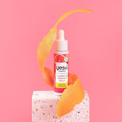 Yes To Grapefruit Treatment Serum, Brightening Lightweight Formula To Loosen Dead Skin Cells, Smooth Complexion & Tone Skin, With Vitamin C & PHAs, Natural, Vegan & Cruelty Free, 0.95 Fl Oz