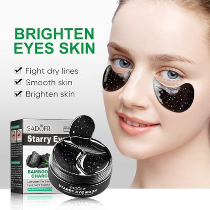 Eye Mask, Under Eye Patches 30 Pairs- Dark Circles, Puffy Eyes Treatments–Reduce Wrinkles and Fine Lines, Hydrating and Anti-Wrinkle Effect Under-Eye Patches with Hyaluronic Acid and Collagen (Bamboo Chartcoal)